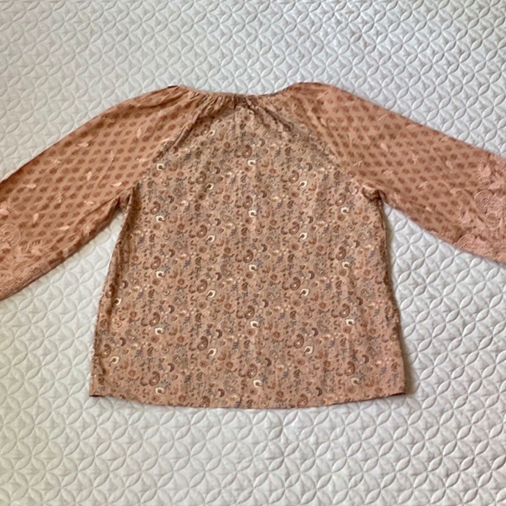NWOT Lucky Brand Embroidered Sleeve Peasant Cotton Top. S - Picture 6 of 6